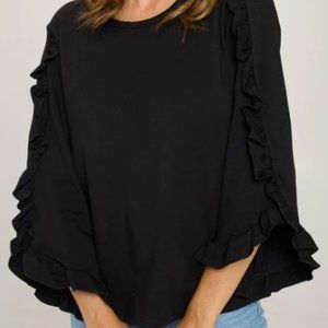 Elegant Ruffle Detail Long Sleeve Top for Stylish Comfort